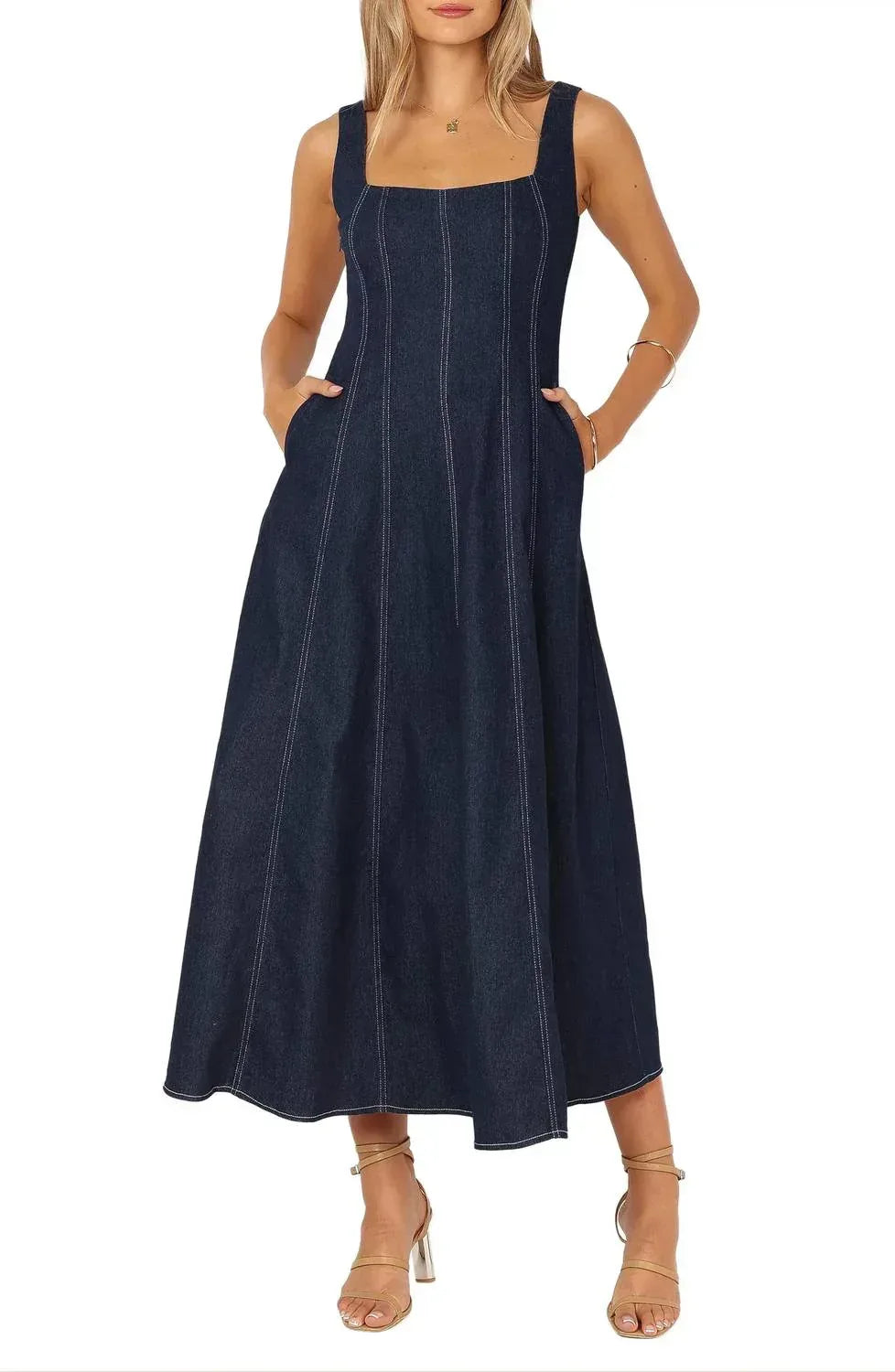 Petal & Pup - Callum Sleeveless Denim Maxi Dress - Rack Hunt