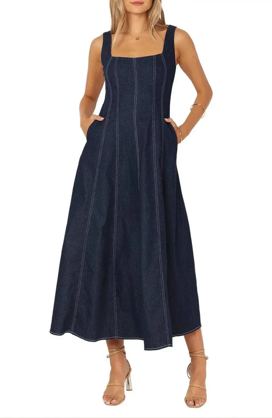 Petal & Pup - Callum Sleeveless Denim Maxi Dress - Rack Hunt