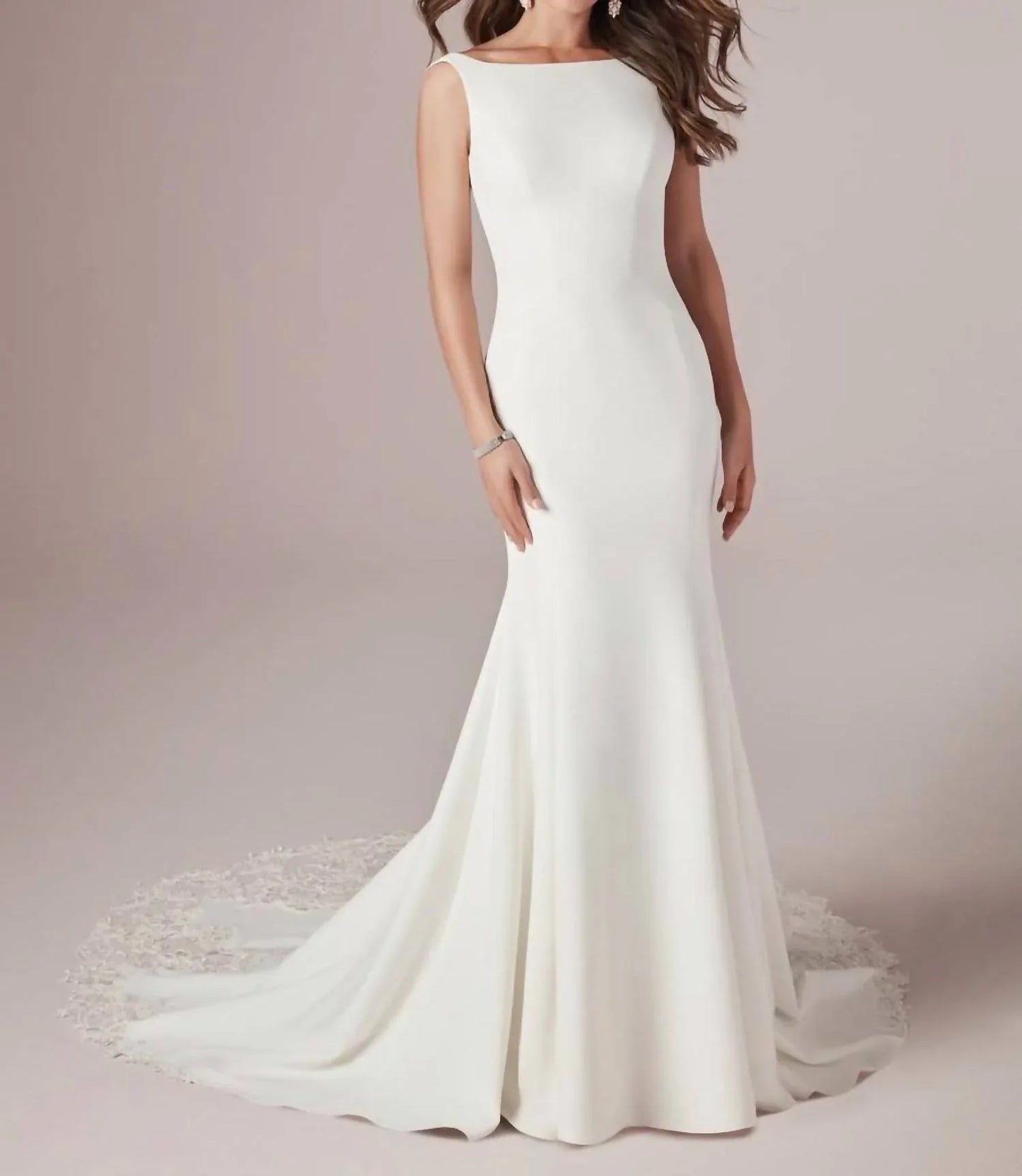 Rebecca Ingram - Alice Pearl Buttons Trail Down To Train Gown - Rack Hunt