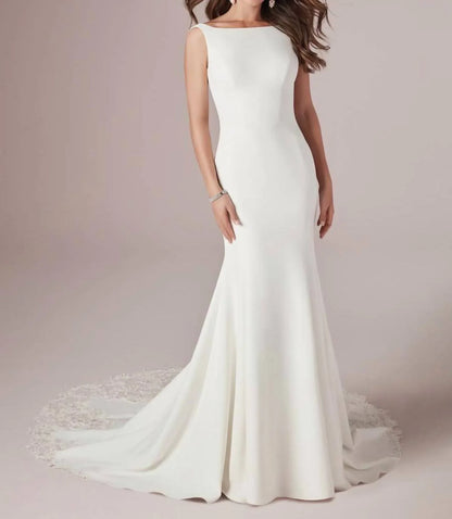 Rebecca Ingram - Alice Pearl Buttons Trail Down To Train Gown - Rack Hunt