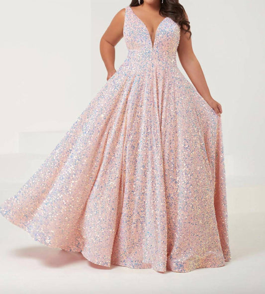 Velvet Sequin A-line Gown