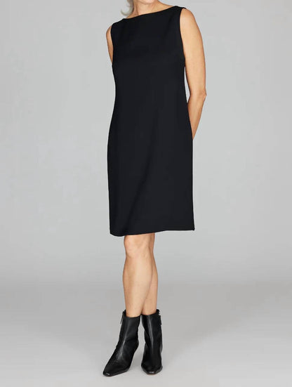 Lustrous Crepe High Neck Sheath