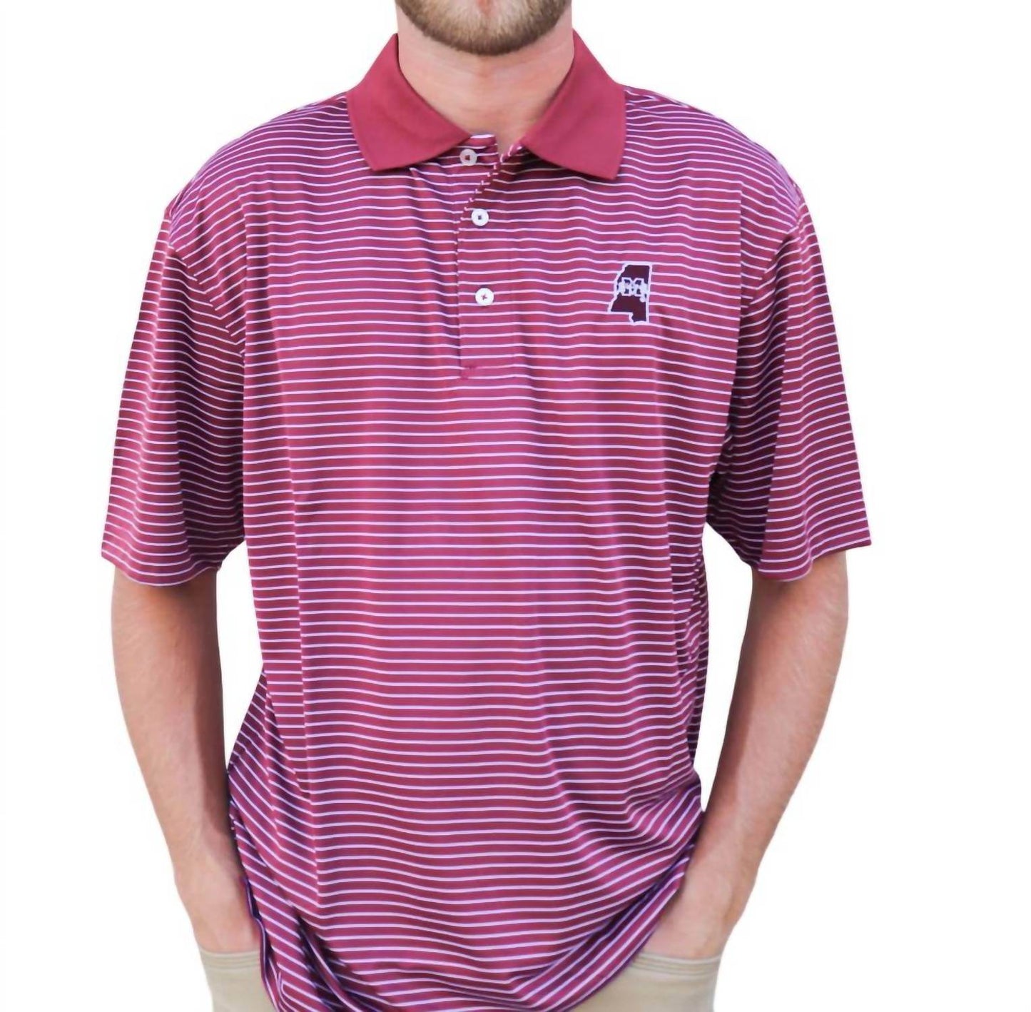 Southern Collegiate - MSU Single Stripe Polo Shirt - Rack Hunt -