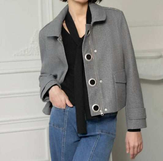Elana Wang - Katherine Metal Ring Accents Jacket - Rack Hunt