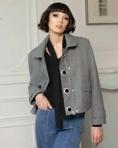 Elana Wang - Katherine Metal Ring Accents Jacket - Rack Hunt
