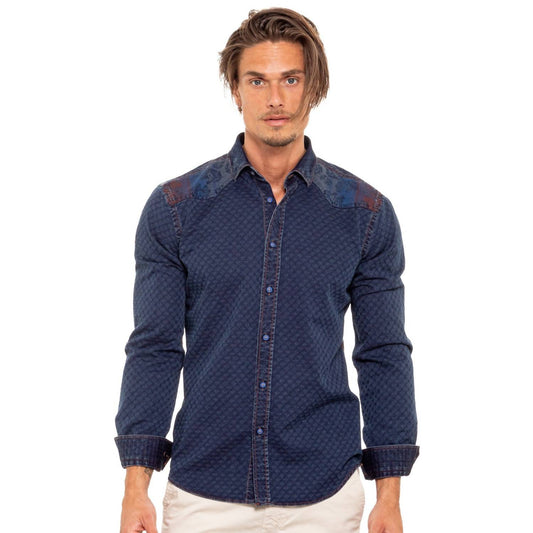 Copper Stitch Denim Button Down Shirt