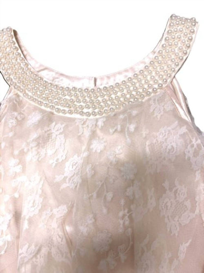 Girls Fancy Lace Wave Pearls Dress