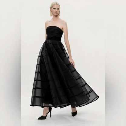 Strapless A-line Prom Gown