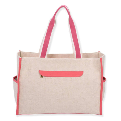 Women's Floral Flamingos Shoulder Tote Bag