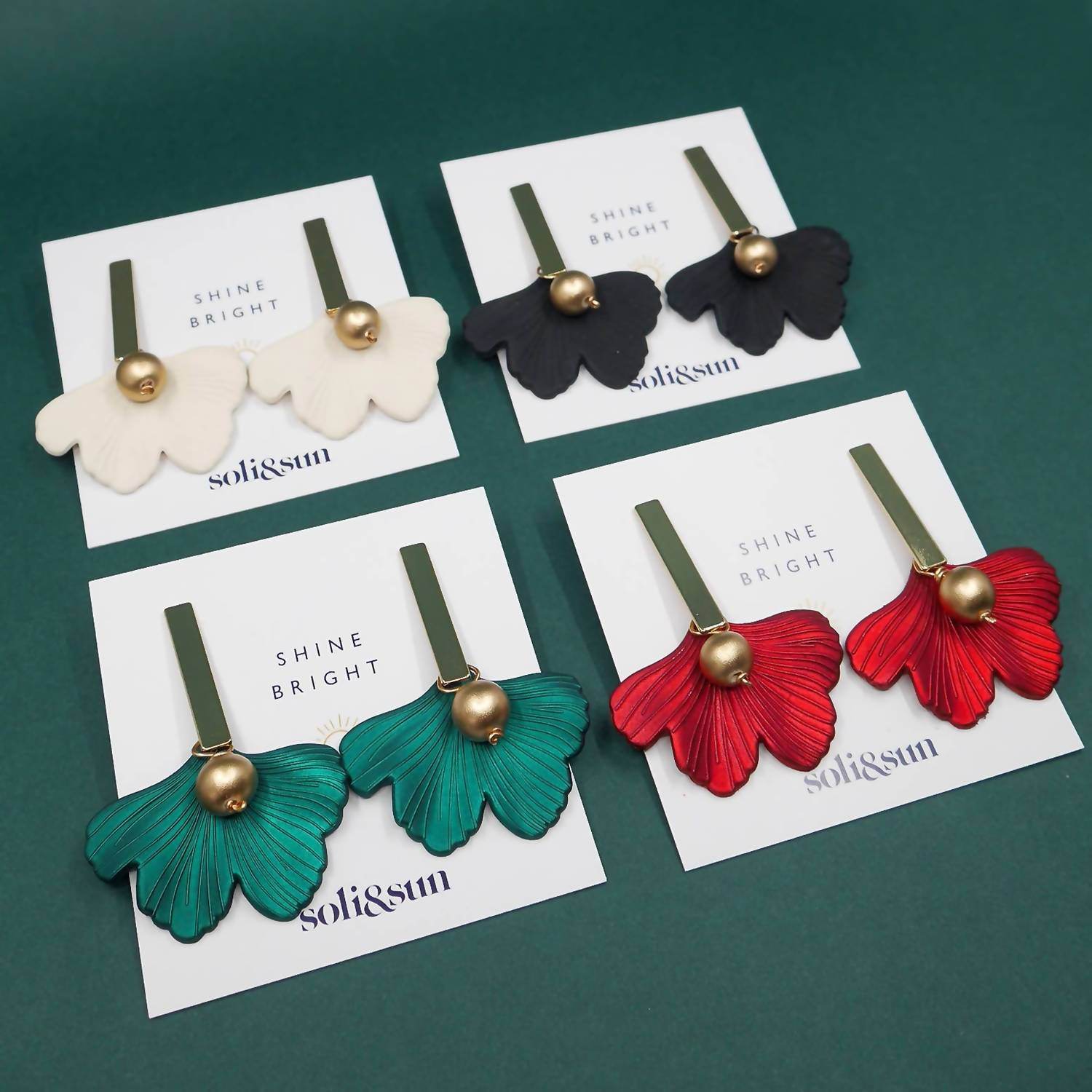 Soli & Sun - Women's Ginkgo Leaf Statement Earrings - Rack Hunt -