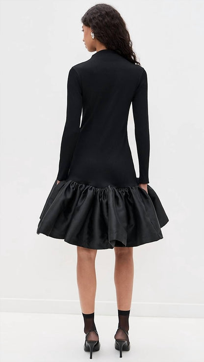 Long Sleeve Fitted Mini Dress With Drop
