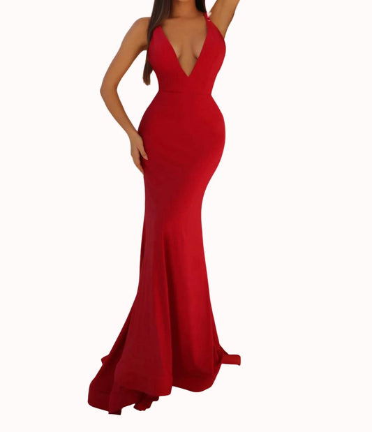 V-neckline Gown