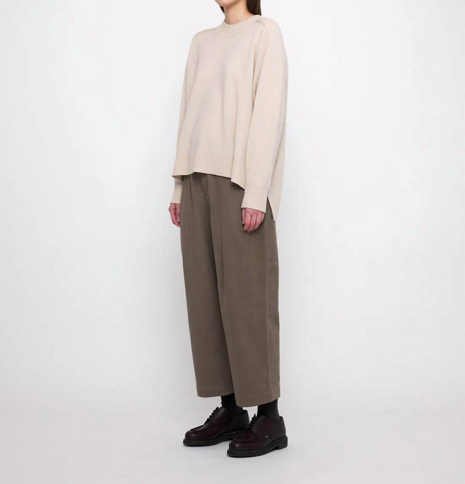 7115 by SZEKI - Relaxed Rolled Seam Sweater - Rack Hunt