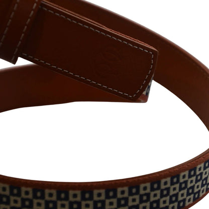 Men's Woven Leather Aztec Checker Belt