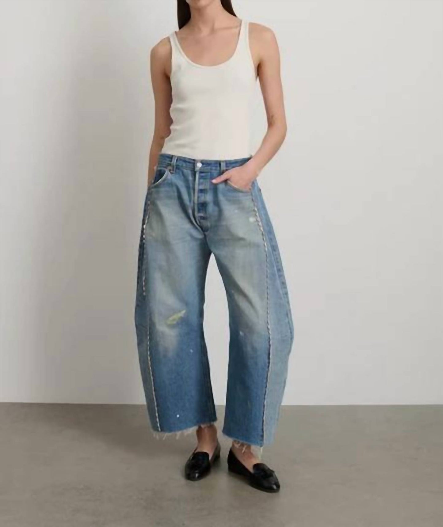 Tattered Lace Barrel Jeans