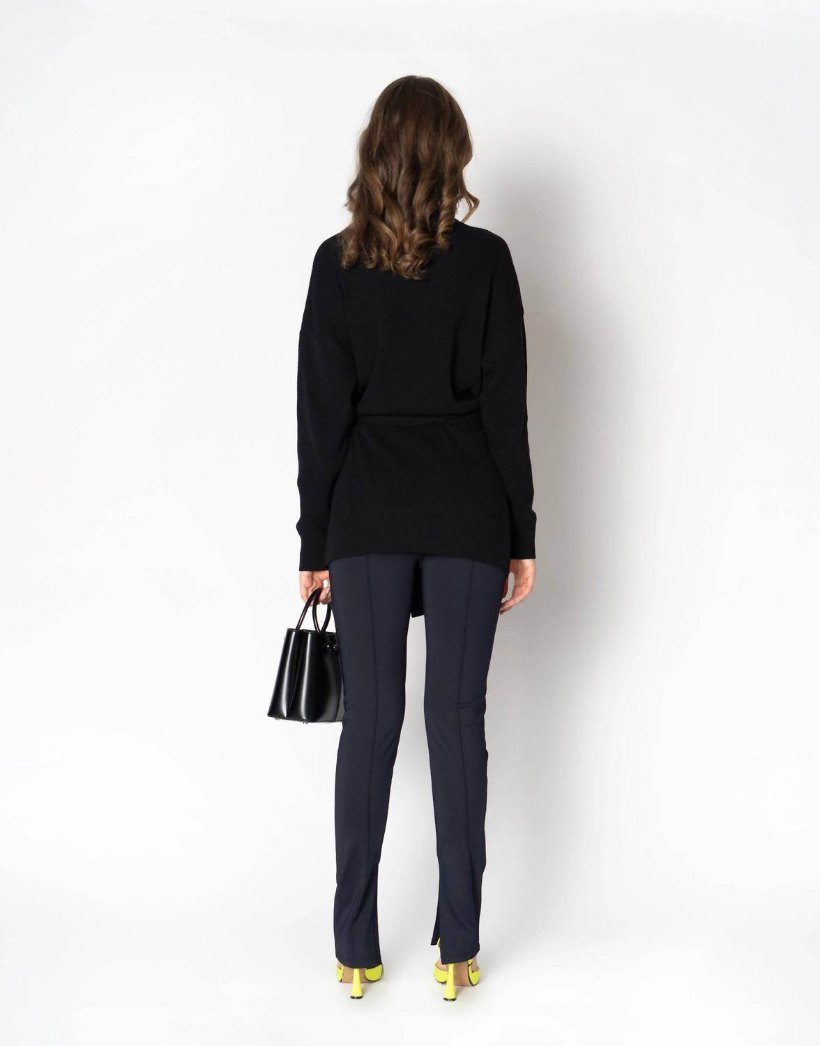 nu-in - Waist Tie Slender Knit Relaxed Cardi - Rack Hunt -