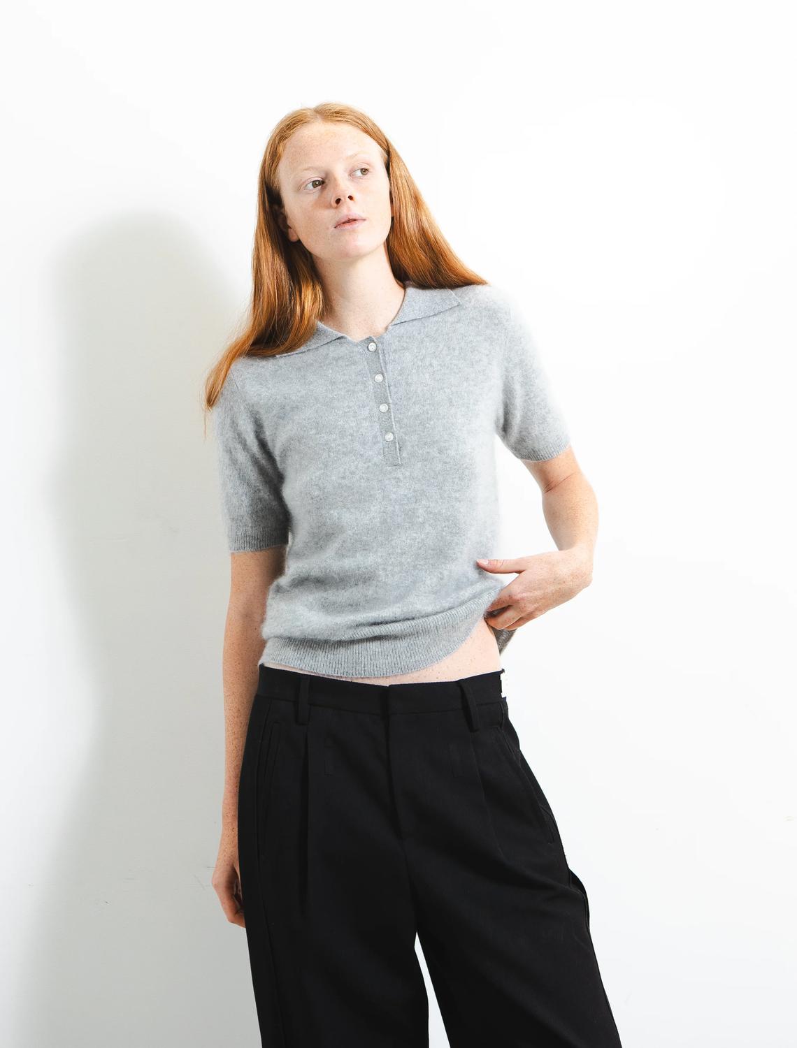 Brushed Polo Short Sleeve Top