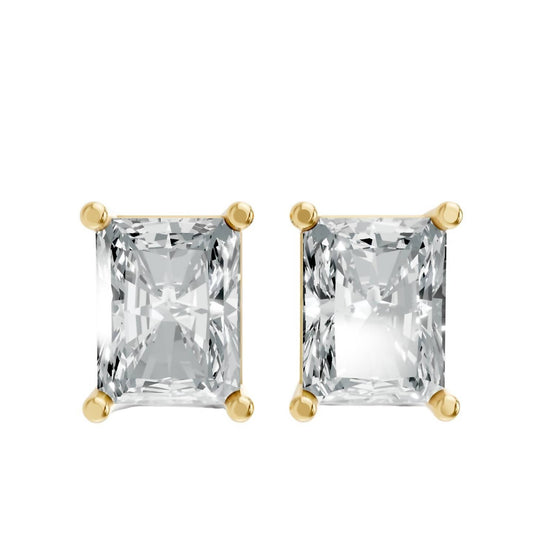 Women's Radiant Shape 4 Prong Push Back Studs