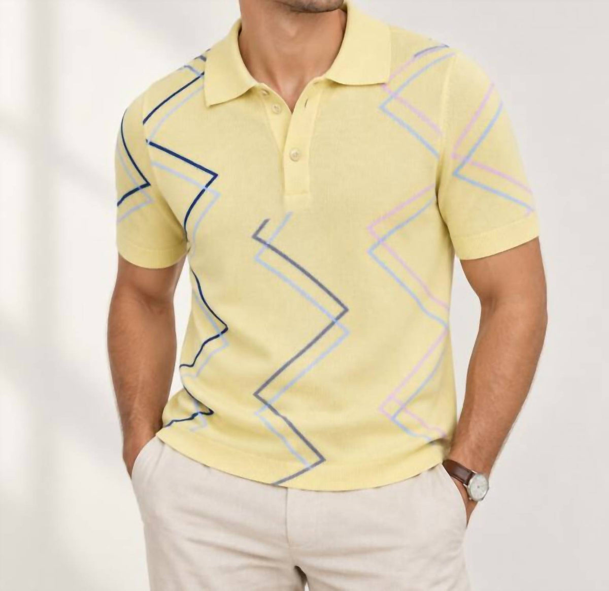 Short Sleeve Knit Polo Shirt