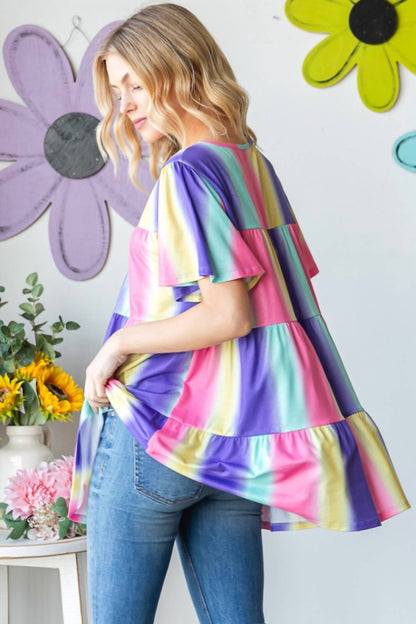 Short Flutter Sleeve Top - Plus