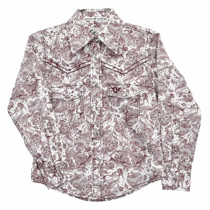 Girl's Floral Paisley Long Sleeve Shirt