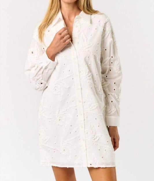 Camellia - Textured Button Down Shirt Dress - Rack Hunt -