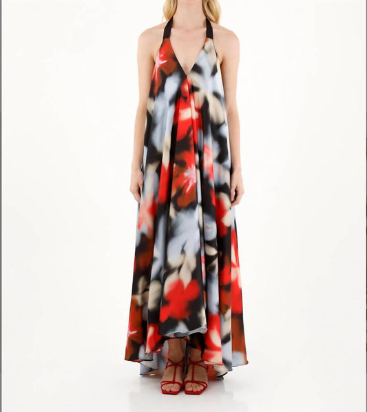 Alejandra Haze Maxi Dress With Cris Cross Tie