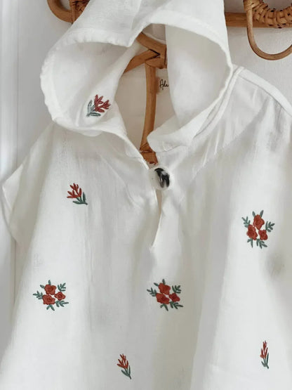 Ada Baby - Floral Organic Muslin Poncho For Baby And Toddlers - Rack Hunt