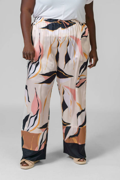 WIDE-LEG PRINT PANTS
