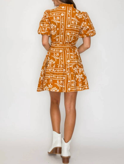 Bandana Print Cotton Mini Dress