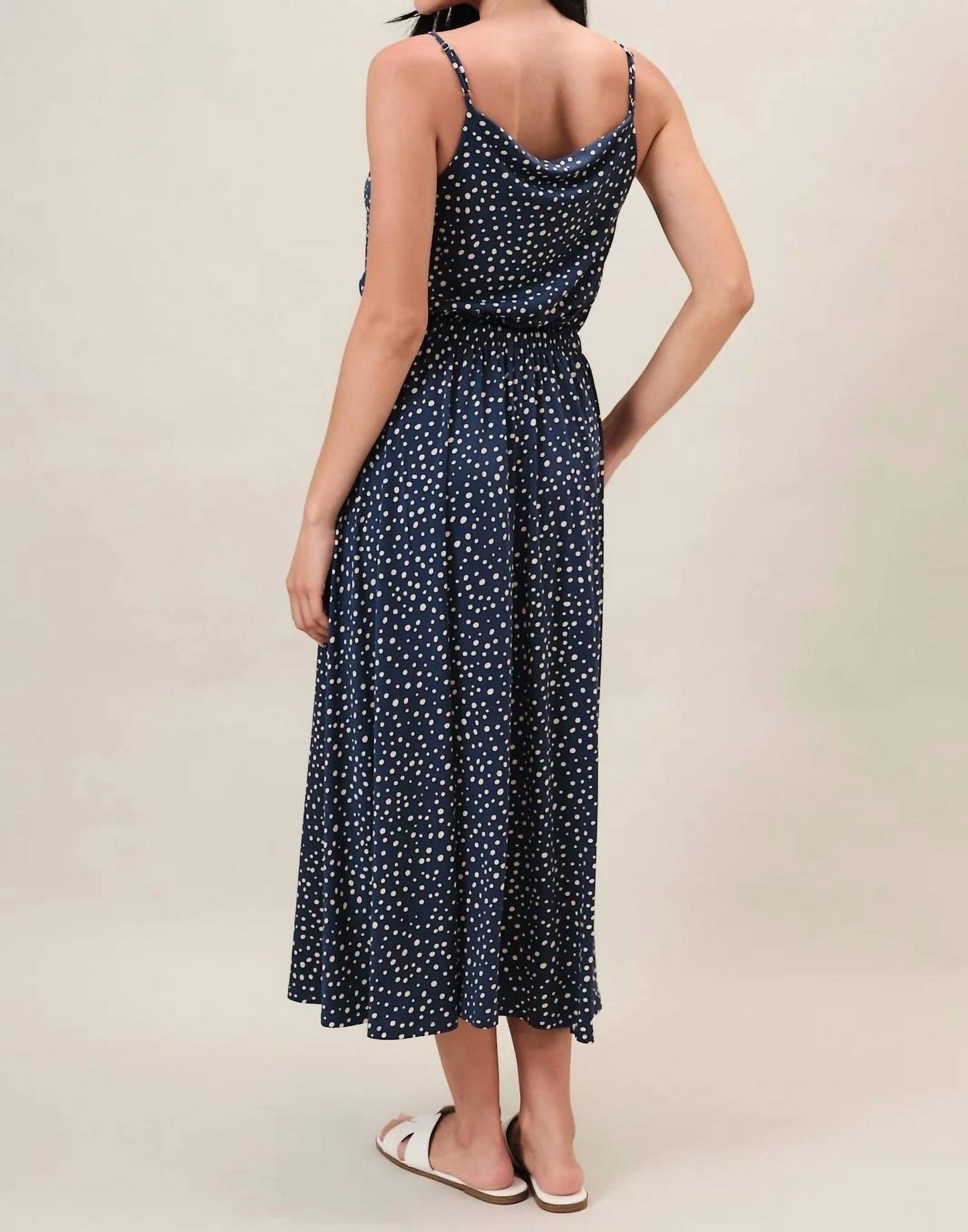Cindy Cowl Neck Spaghetti Strap Midi Dress