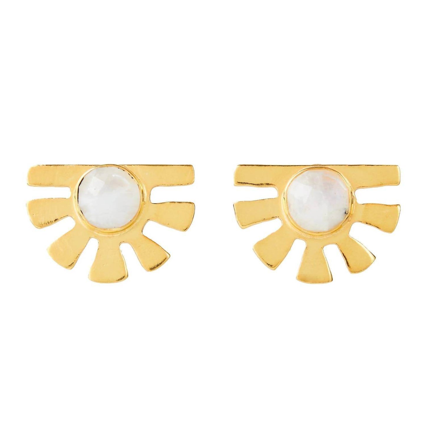 Elyssa Bass Designs - Women's Moonstone Modern Sunburst Studs Earrings - Rack Hunt -