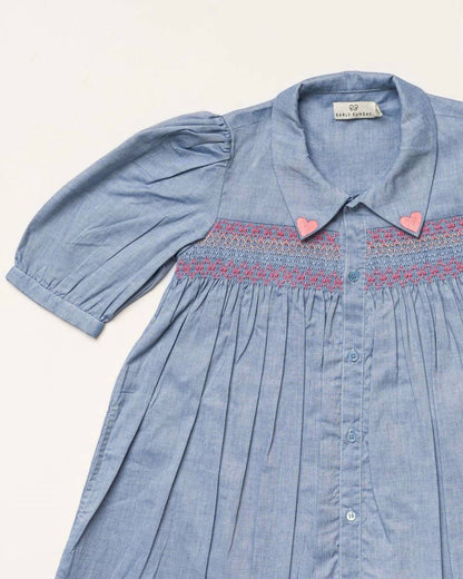 Jane Embroidered Hearts Dress
