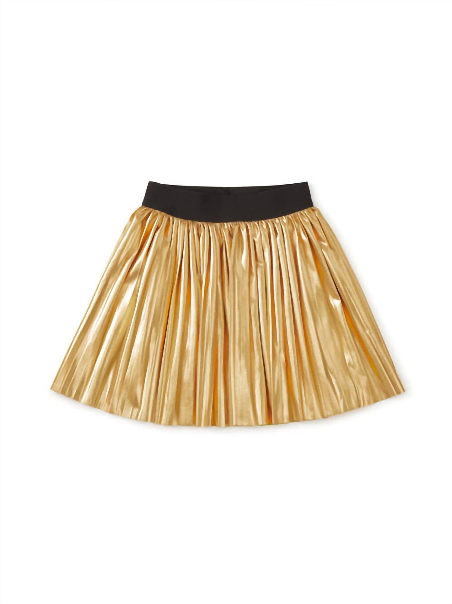 Pleated Metallic Twirl Skirt
