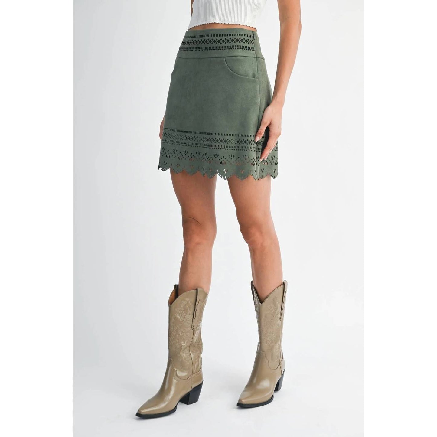 Laser Cut A-line Skirt