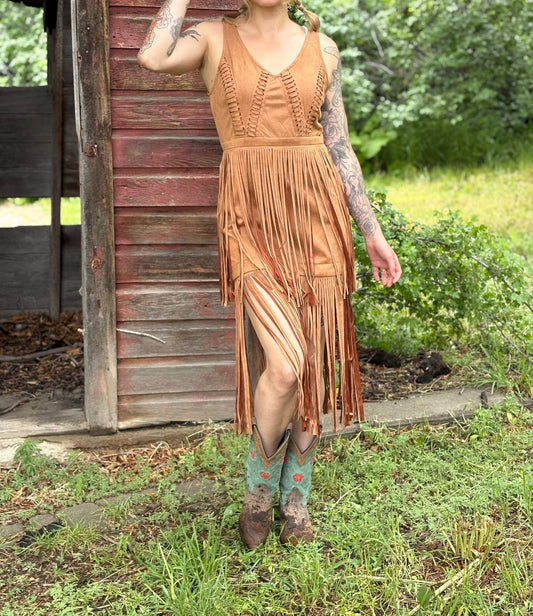 Gypsie Jane - Southern Fringe Suede Dress - Rack Hunt -