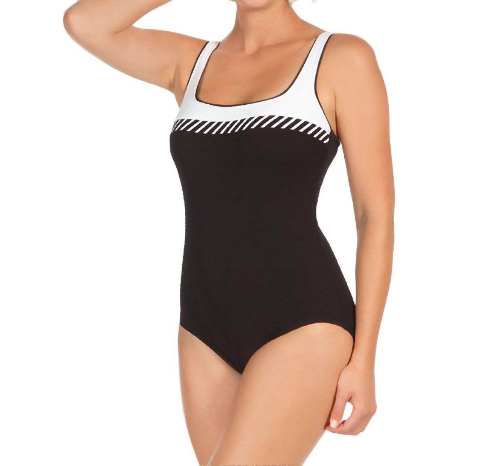 Active Spirit - Chlorine Resistant Sport Support Scoop Neck One Piece - Rack Hunt -