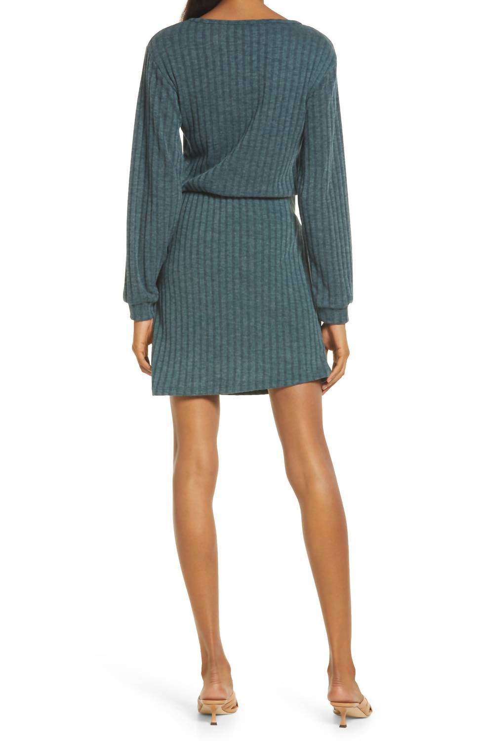 Fraiche by J - Tie Front Long Sleeve Dress - Rack Hunt -