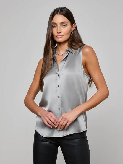 Emmy Sleeveless Silk Blouse