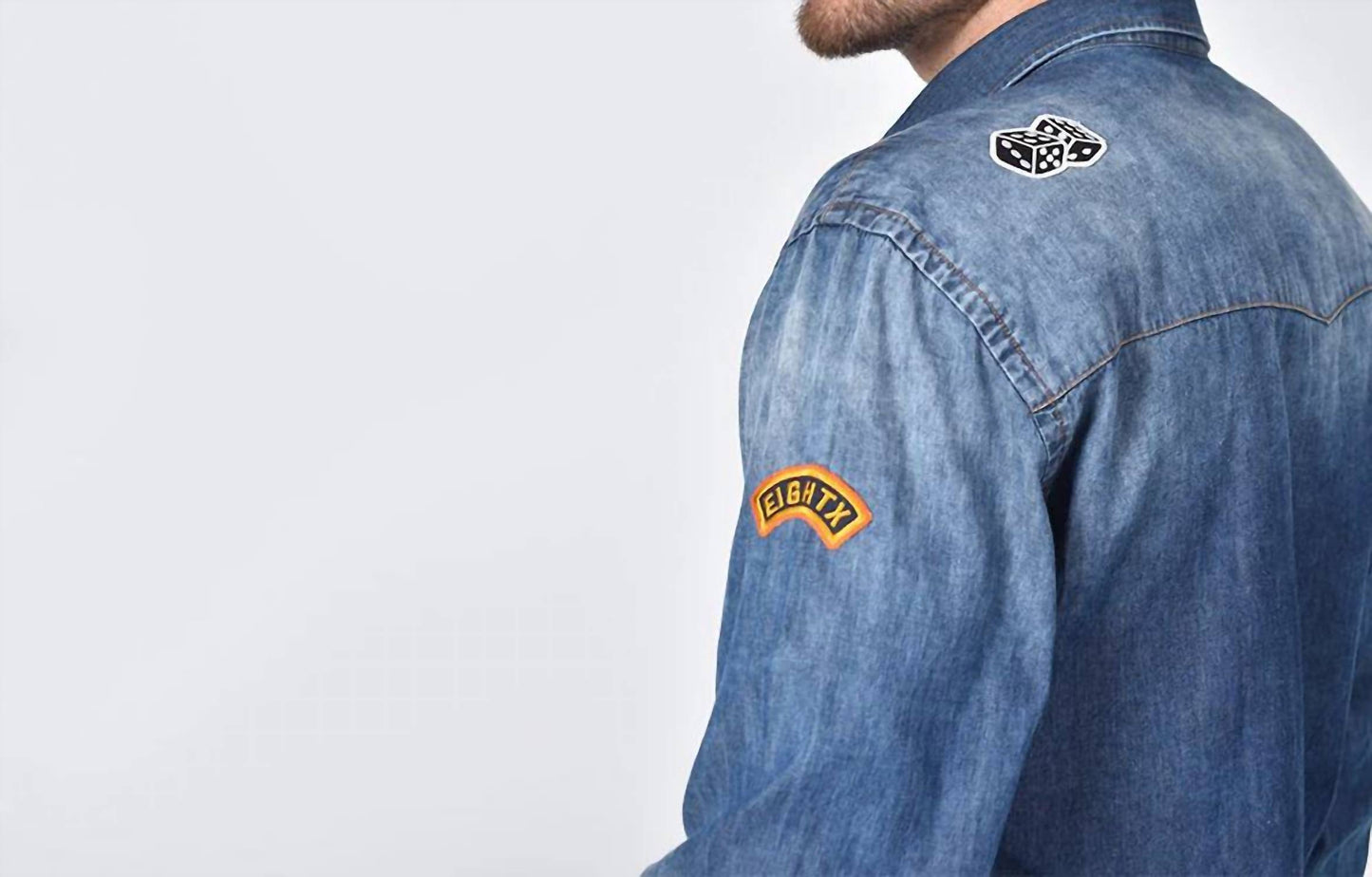 Denim California Patch Button Down Shirt
