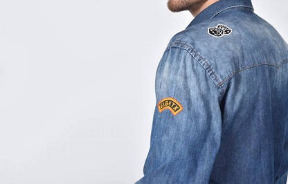 Denim California Patch Button Down Shirt
