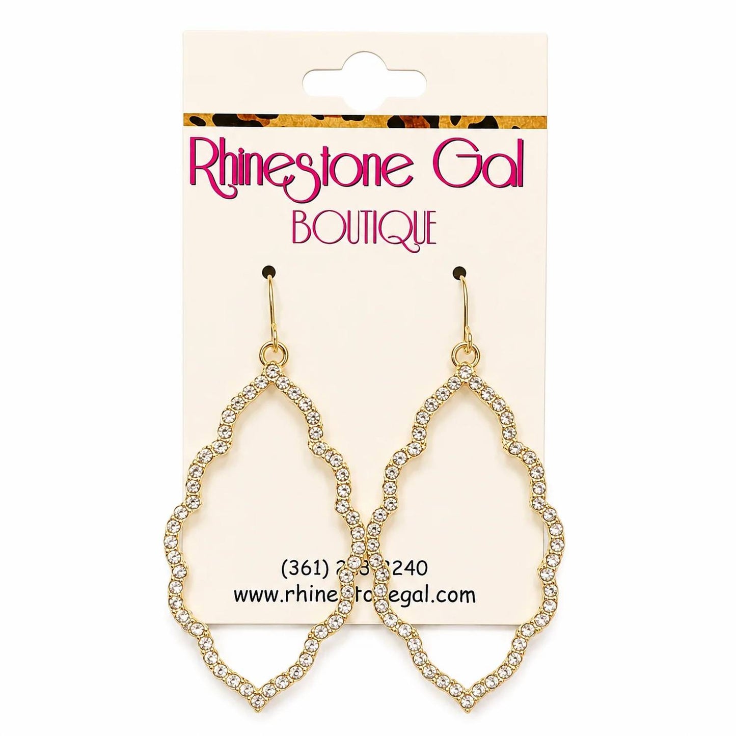 Women's Clear Rhinestone Moroccan Drop Earrings