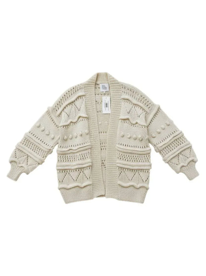 First Born Knits - Open-knit Brigitte Bomber Cardigan - Rack Hunt