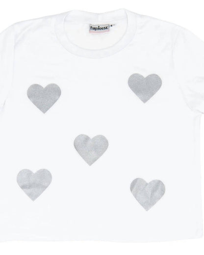 Girl's Silver Heart Toss Tee