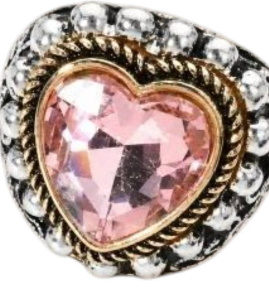 Women's Vintage Heart Stretch Ring