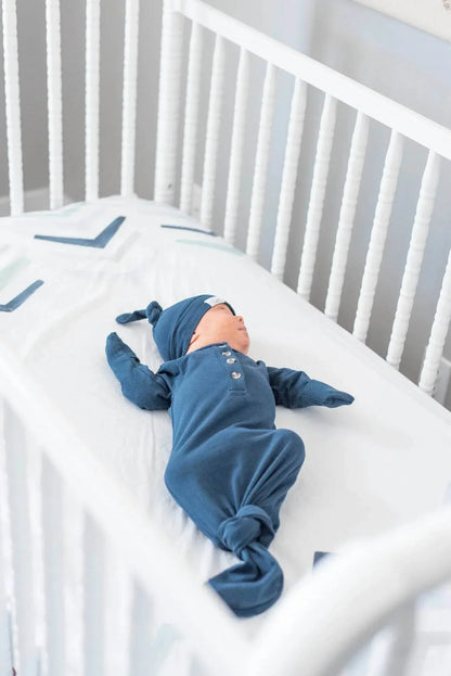 Fawn & Foster - Baby Organic Knotted Gown + Top Knot Hat - Rack Hunt