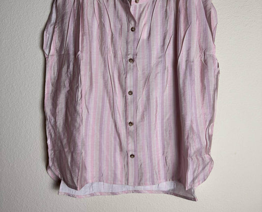 Colorblock - Women's Striped Sleeveless Button Front Blouse - Rack Hunt -