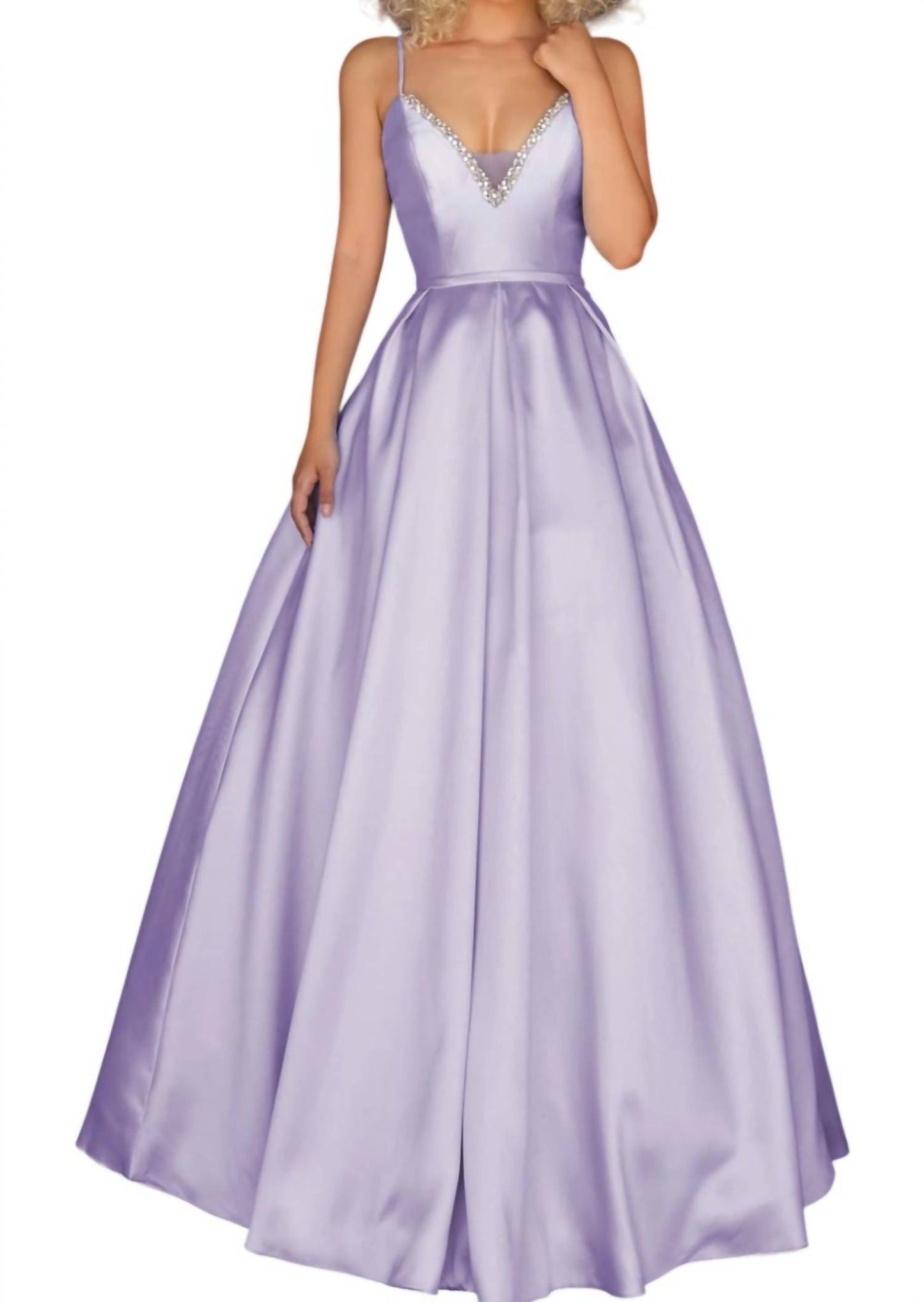 V-neck Fit And Flare Maxi Dress