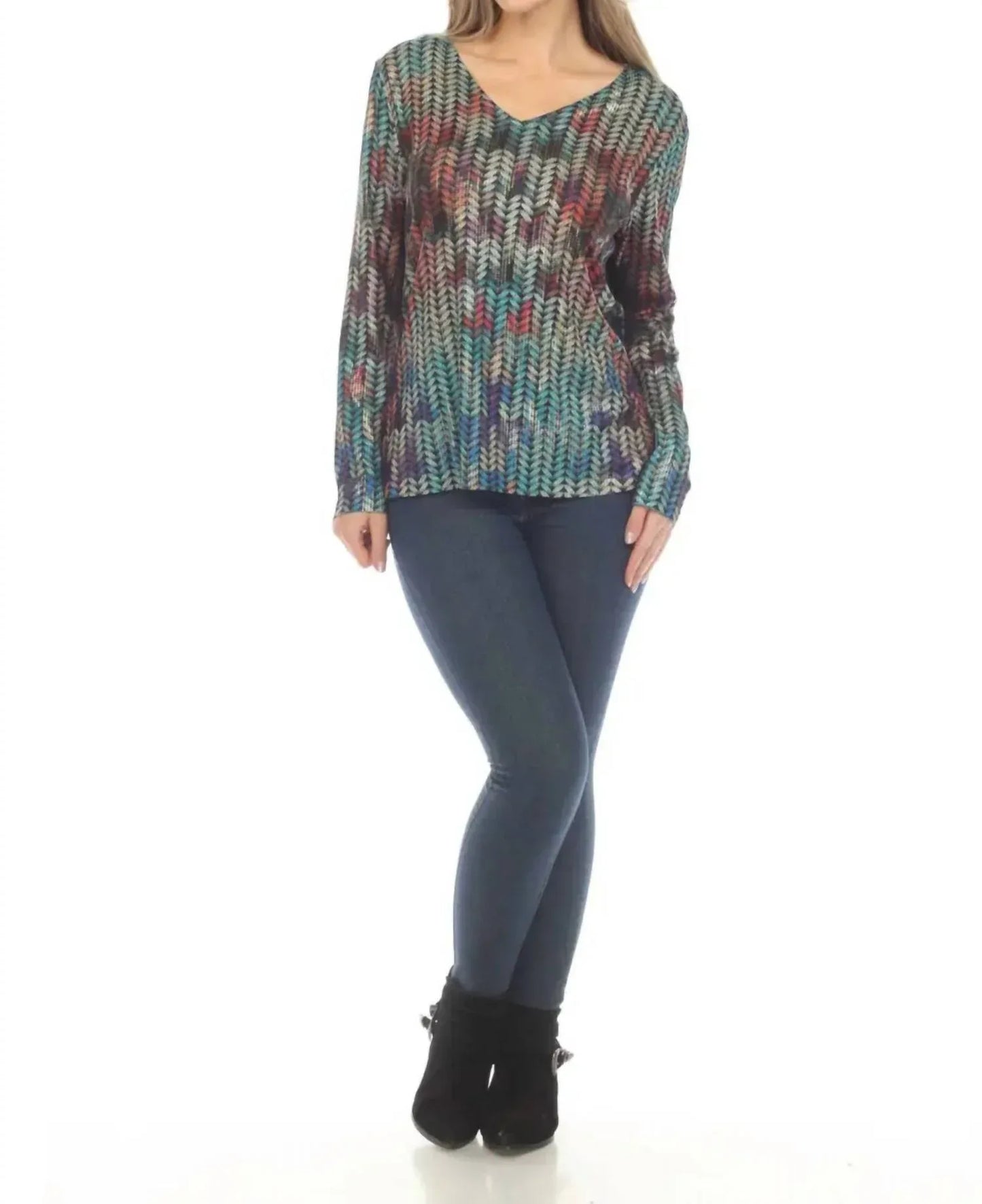 Kamana - Long Sleeve Pattern Top - Rack Hunt