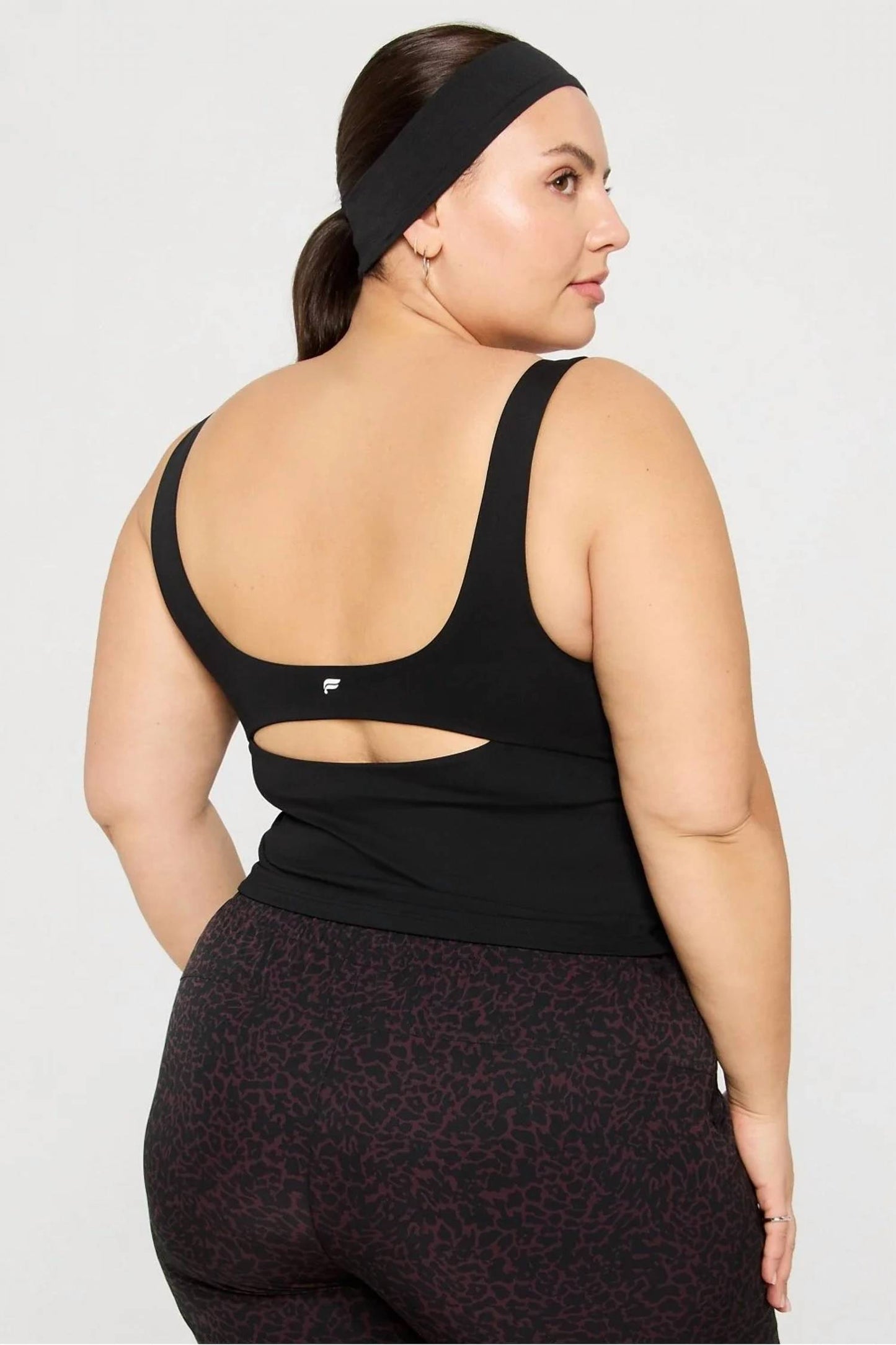 Built-in Cropped Bra Tank Top - Plus